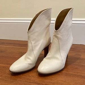 Chloe White Kole Canvas and Leather Boots